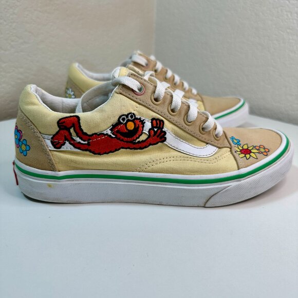 Vans X Sesame Street Old Skool Elmo Shoes Women's 7.5 / Men's 6 Floral Yellow - Picture 3 of 15
